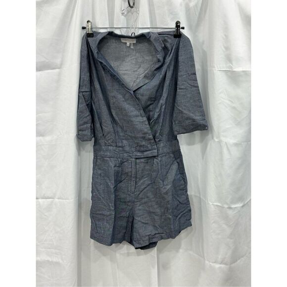 1.state denim look short sleeve v-neck romper | Sz XS - Picture 2 of 6